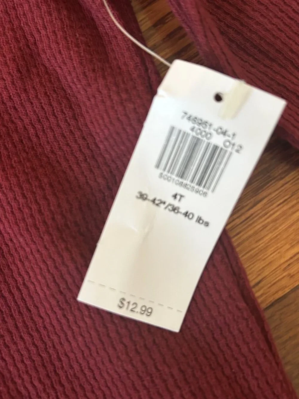 NWT Old Navy Long-Sleeve Thermal Knit Henley T-Shirt Toddler Boys Size 4T New